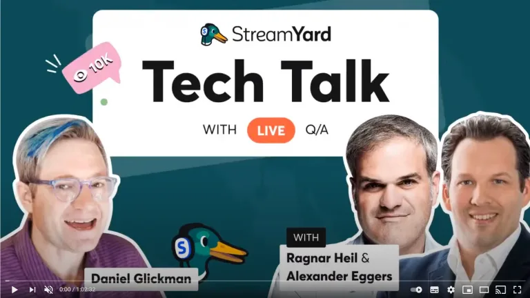 StreamYard Tech Talk with Alexander Eggers and Ragnar Heil