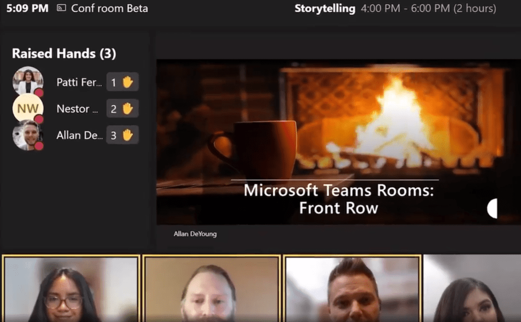 Microsoft Teams Rooms Front Row Raised Hands