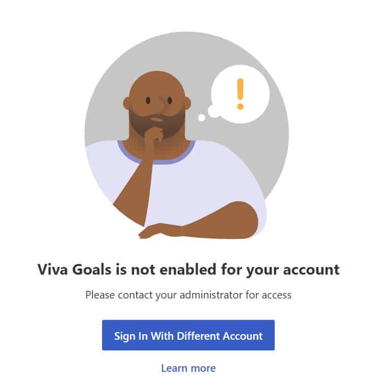 Viva Goals is not enabled for your account