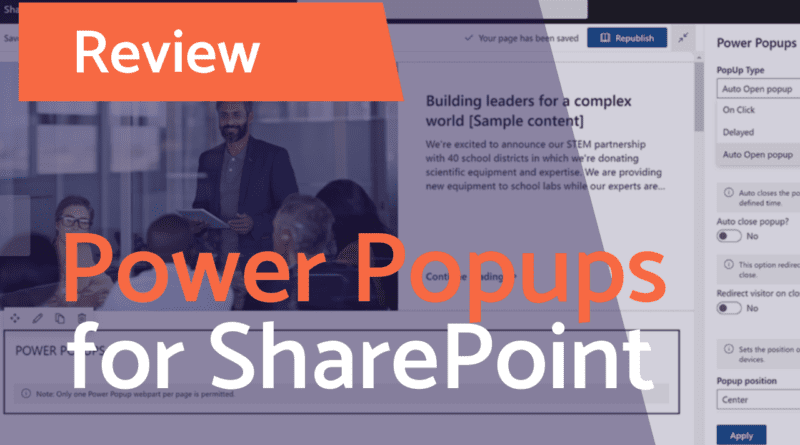 Pop Ups for SharePoint Online: Review of Power Popups by Apps365