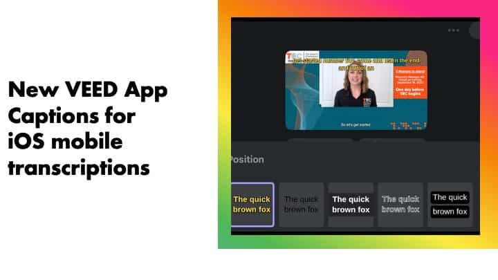 New VEED App Captions foriOS mobile transcriptions