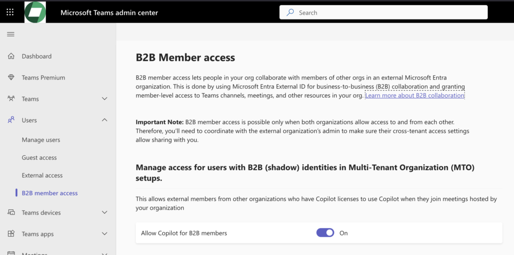 Copilot B2B Member Access