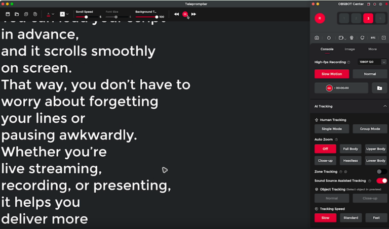 OBSBOT Tiny 3 TelePrompter